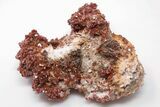 Ruby Red Vanadinite Crystals on White Barite - Top Quality #196357-1